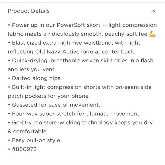 Old Navy Extra High-Waisted PowerSoft Skort NWT Plus Size 2X - Picture 5 of 7